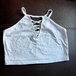 cute white simple crop top